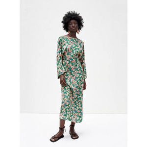 Zara Floral Retro Midi Dress
